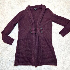 👚˚ Plum Wine Warm AB studio Shawl Collar Sweater Open Cardigan Small🛍️｡˚